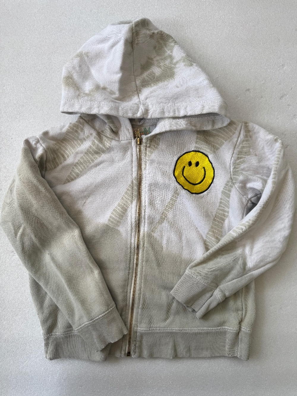 Vintage Havana Embroidered Smile Tie Dye Hoodie